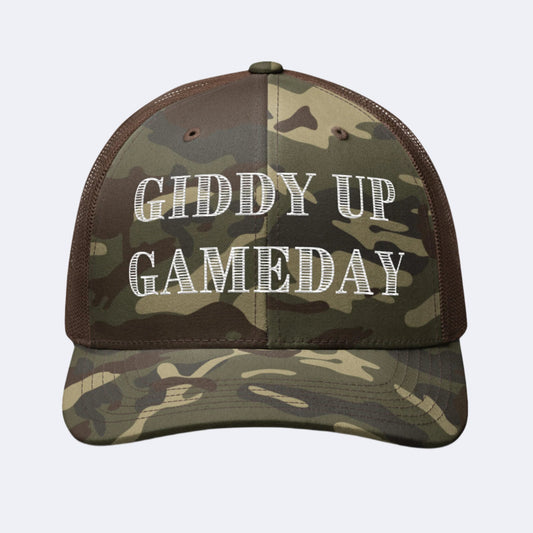 Camo Women’s Giddy Up Game Day Hat with 3D Design | Trendy and Sporty