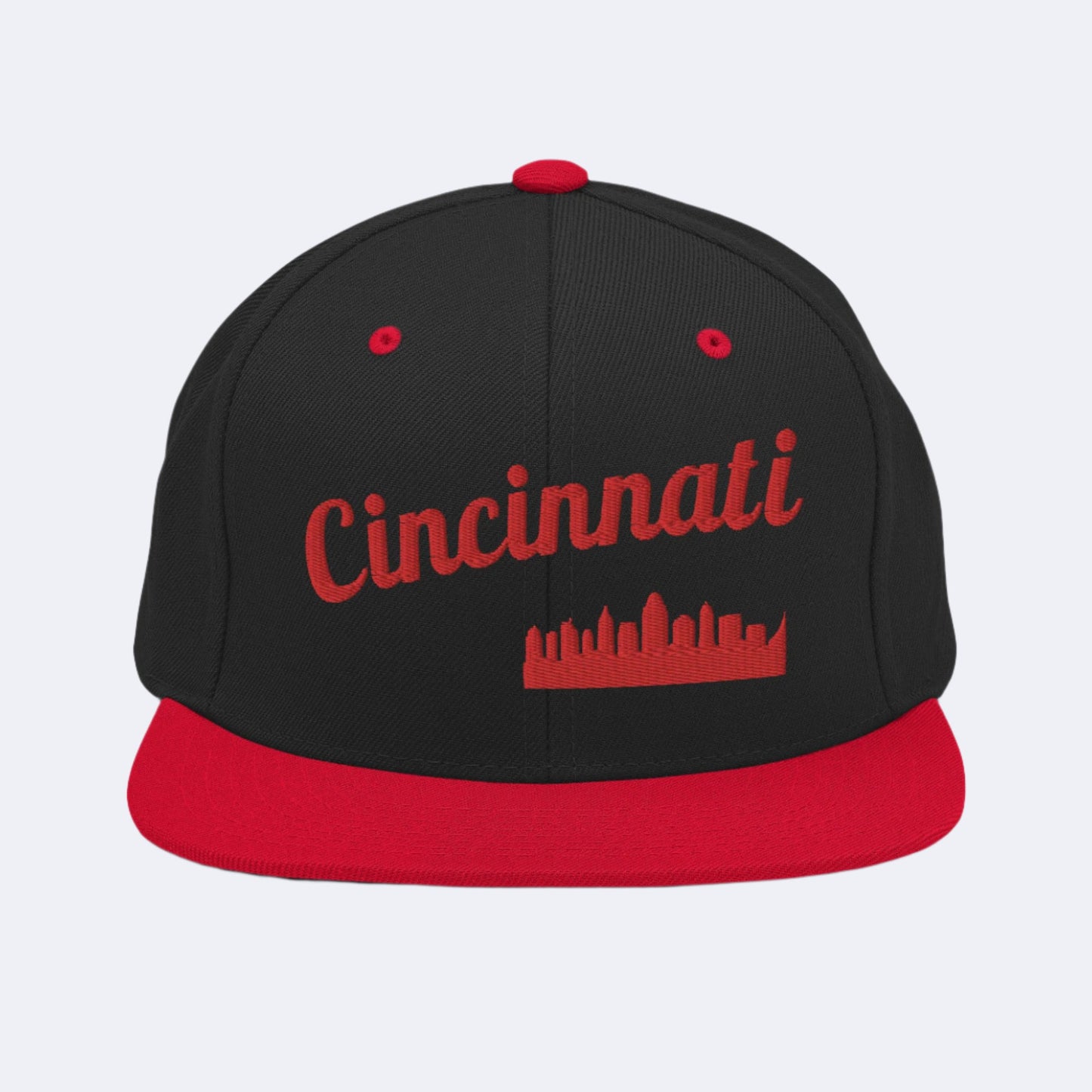 Cincinnati Snapback - Bold Black & Red Embroidery Edition