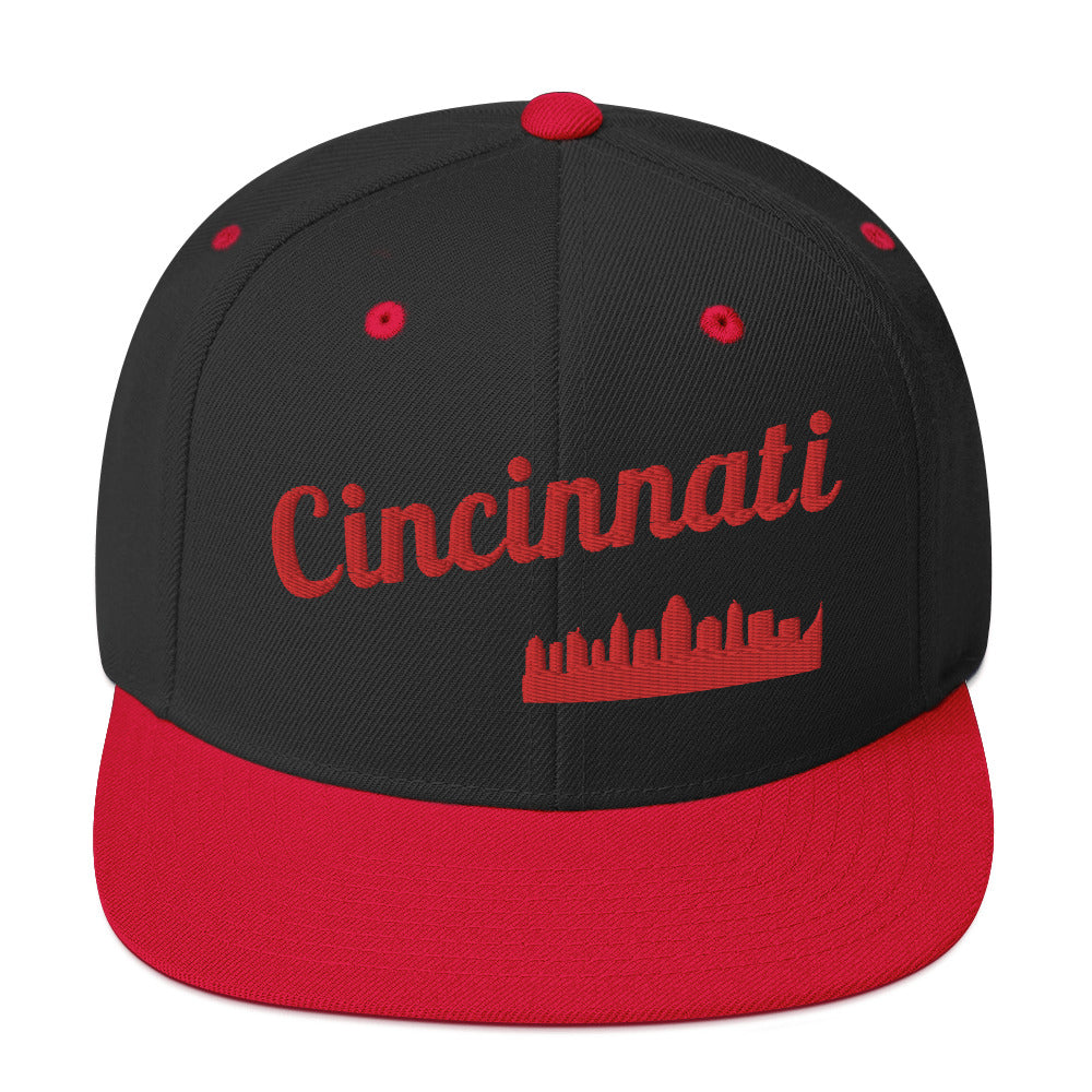 Cincinnati Snapback - Bold Black & Red Embroidery Edition