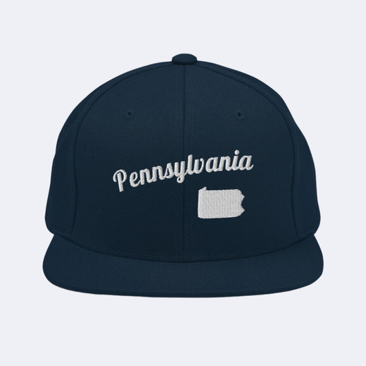 Pennsylvania Navy Snapback - 3D Puffy White Embroidery Edition