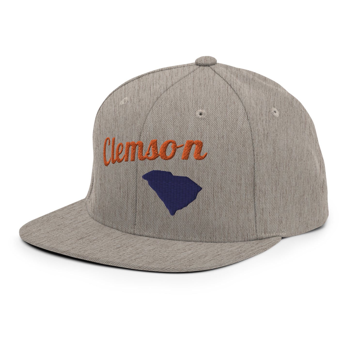 Clemson Grey Snapback - 3D Puffy Orange & Purple Embroidery Edition