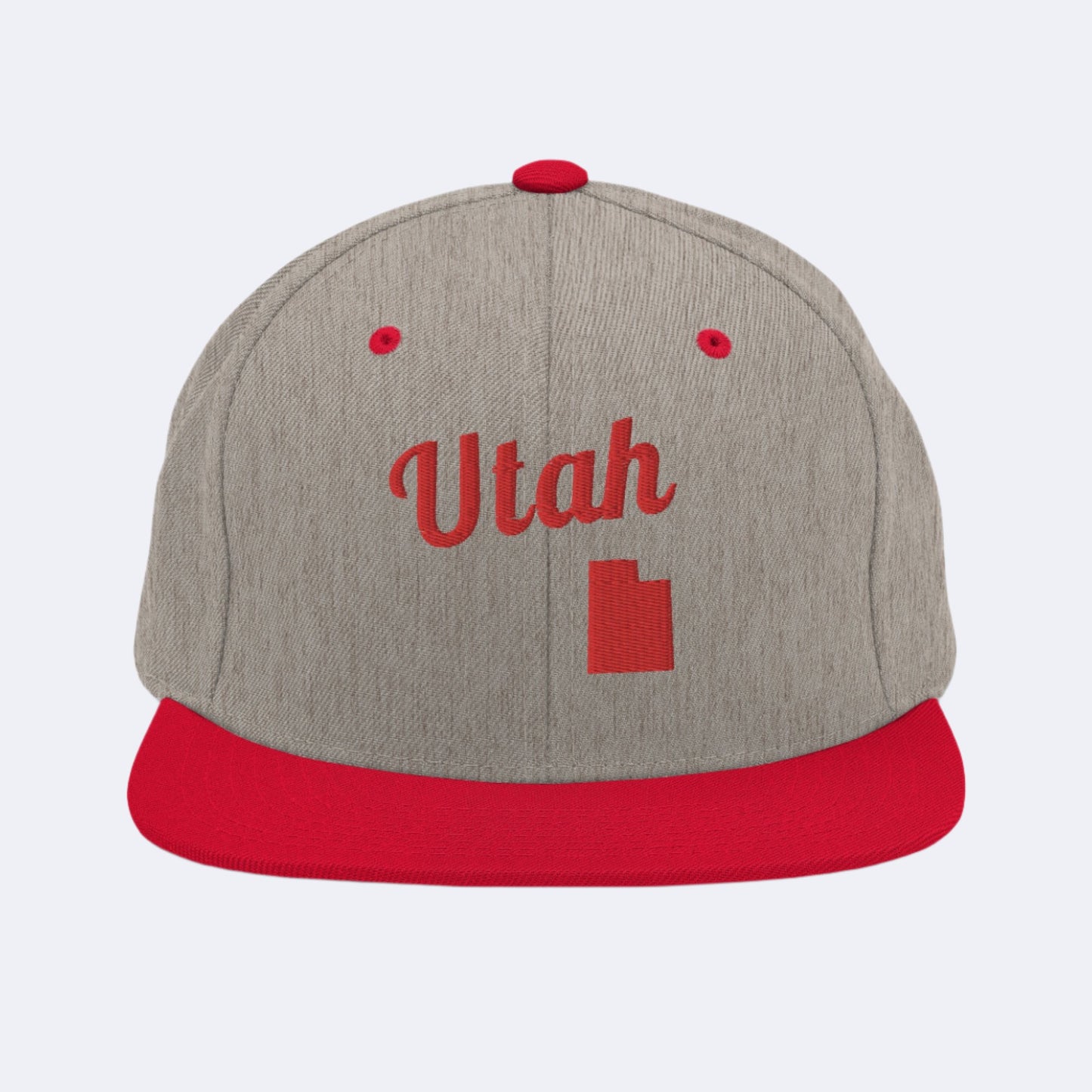 Utah Two-Tone Red & Grey Snapback - 3D Puffy Red Embroidery Edition