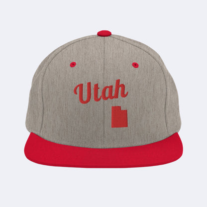 Utah Two-Tone Red & Grey Snapback - 3D Puffy Red Embroidery Edition