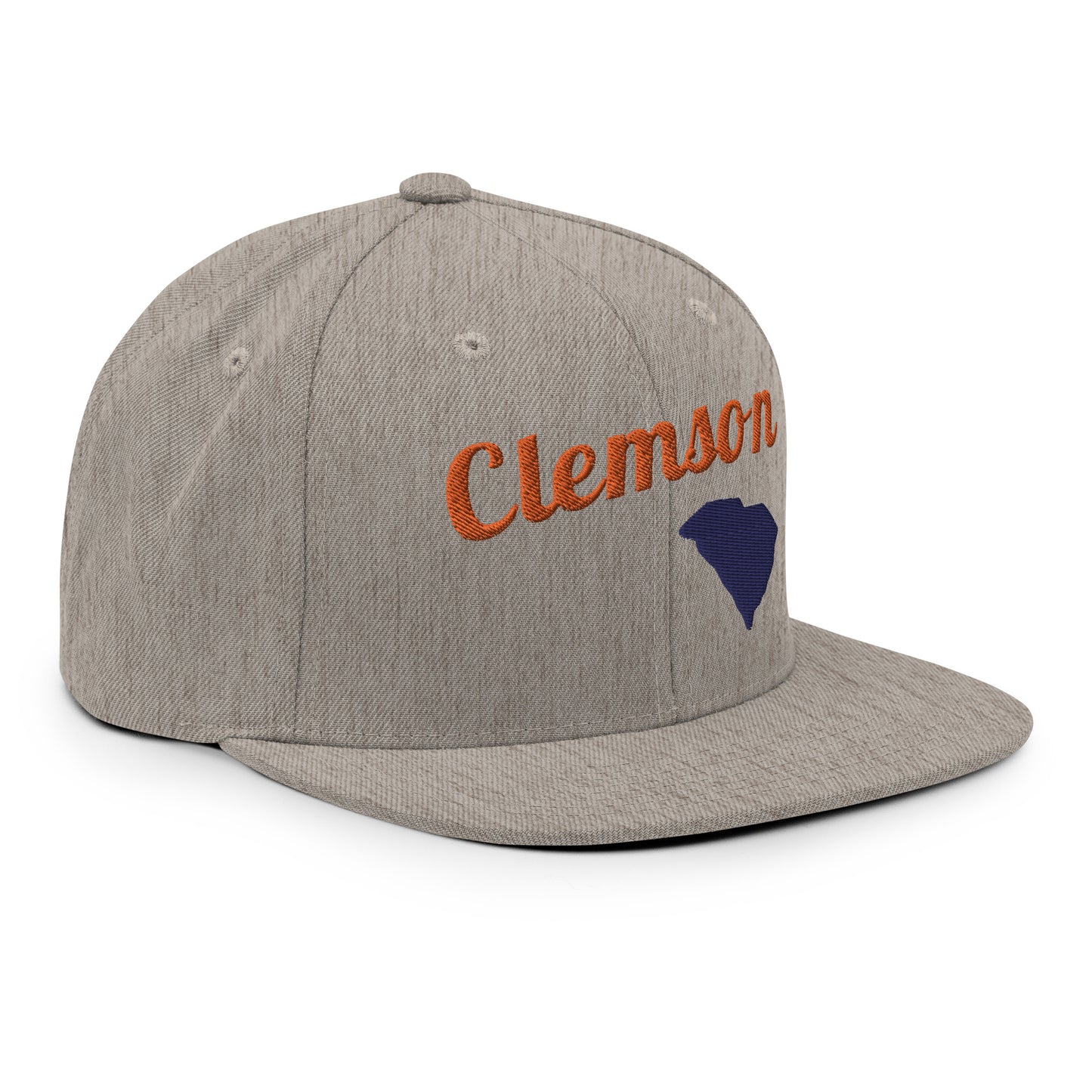 Clemson Grey Snapback - 3D Puffy Orange & Purple Embroidery Edition