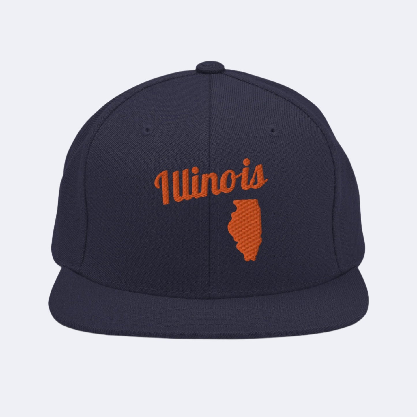 Illinois Navy Blue Snapback - 3D Puffy Orange Embroidery Edition