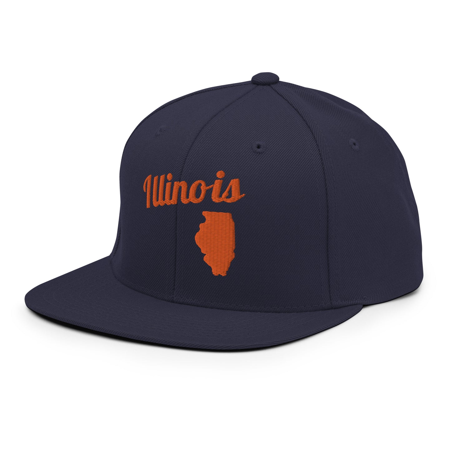 Illinois Navy Blue Snapback - 3D Puffy Orange Embroidery Edition