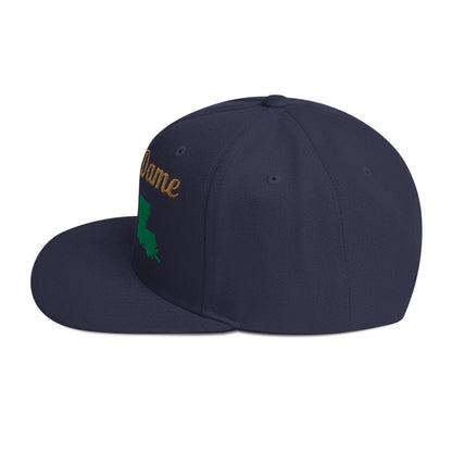 Notre Dame Navy Snapback - 3D Puffy Green & Yellow Embroidery Edition