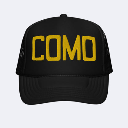 Missouri Women's 'COMO' Black Trucker Hat - 3D Puffy Yellow Embroidery Edition