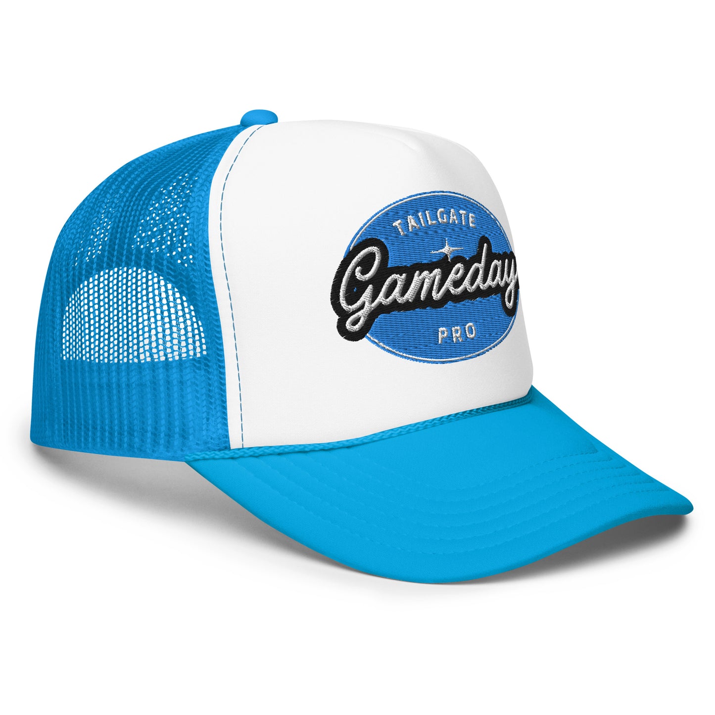 Game Day Tailgate Pro Women’s Trucker Hat in Light Blue or Pink | 3D Puffy Design