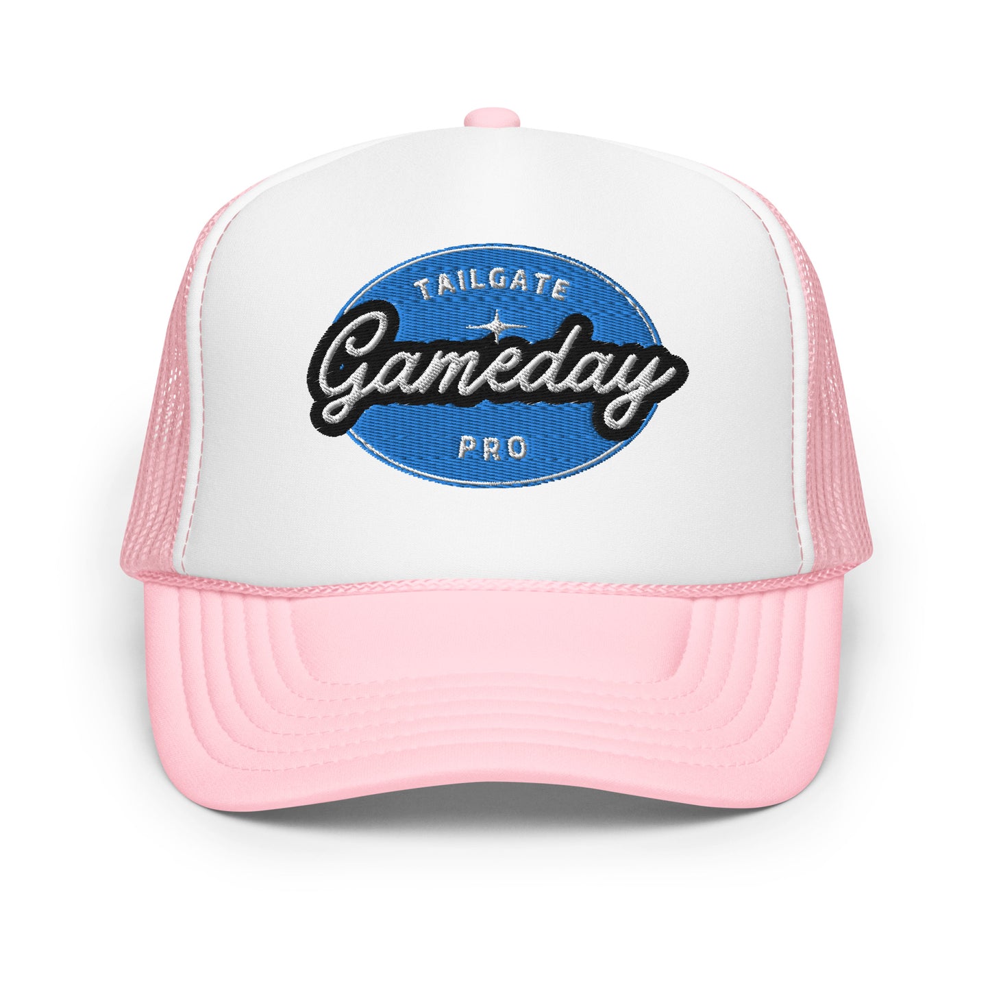 Game Day Tailgate Pro Women’s Trucker Hat in Light Blue or Pink | 3D Puffy Design