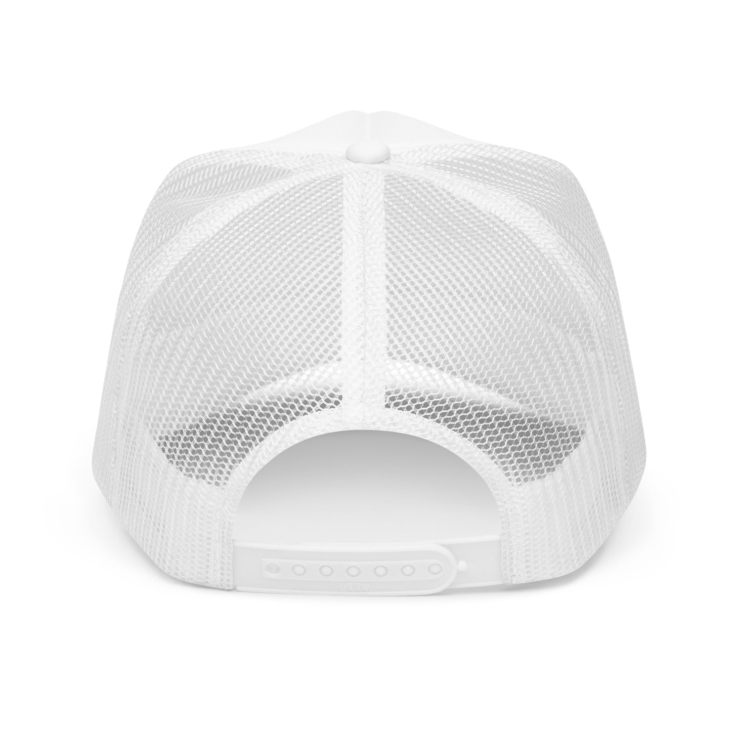 White Women’s Trucker Hat with 'Touchdown SZN' in Pink 3D Design