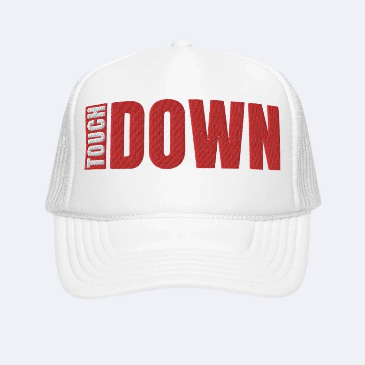 White Women’s Touchdown Hat with Red 3D Puffy Design