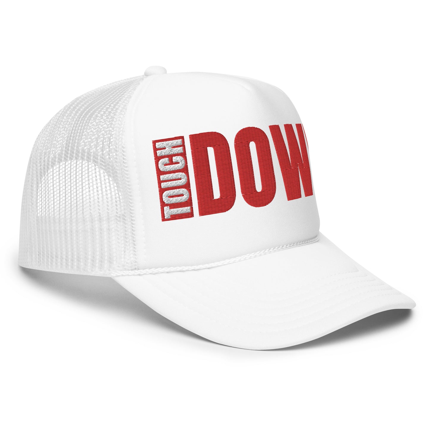 White Women’s Touchdown Hat with Red 3D Puffy Design