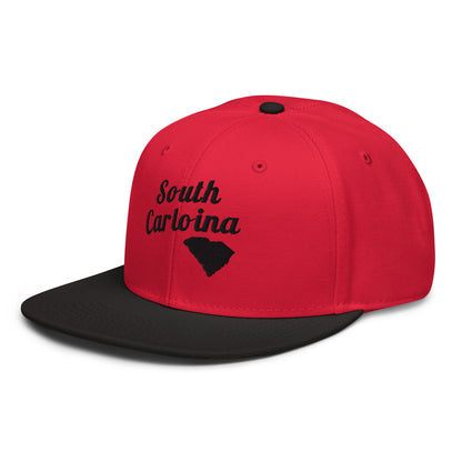 South Carolina Two-Tone Red & Black Snapback - Bold Black Embroidery Edition