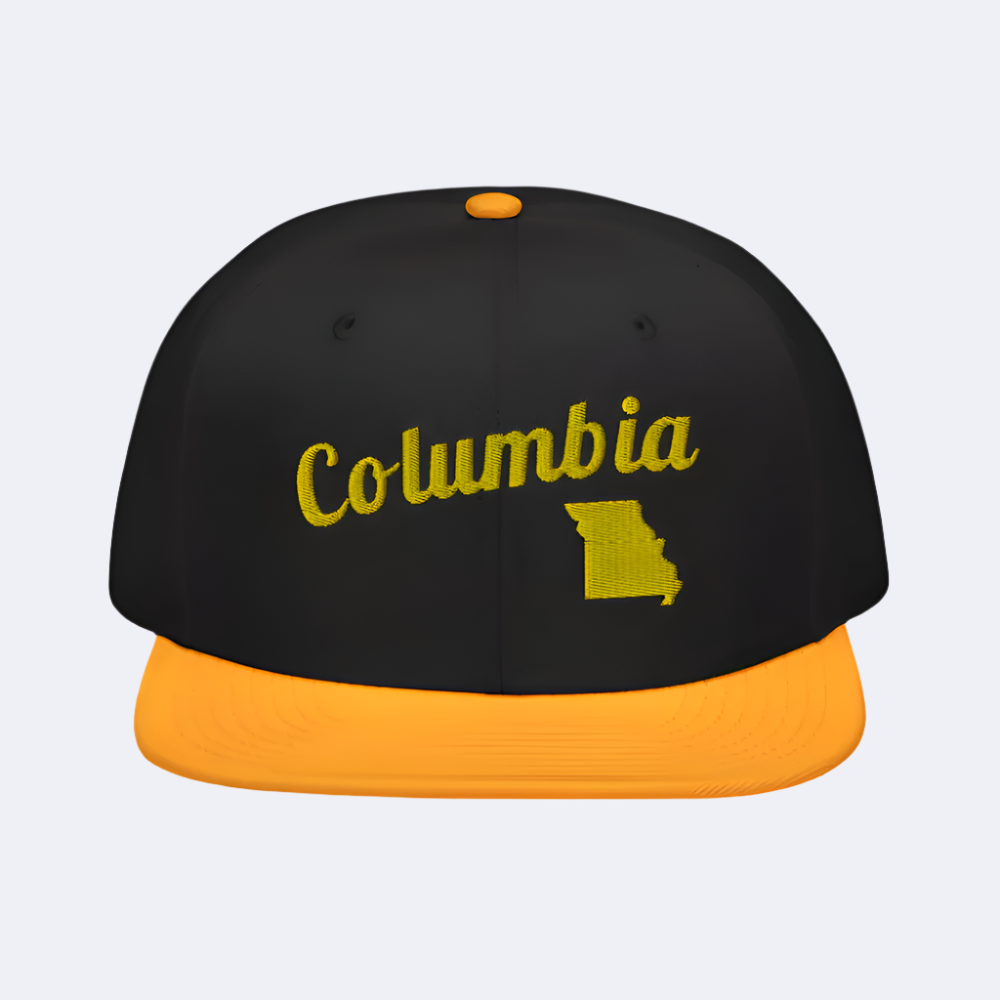 Columbia Missouri Two-Tone Snapback Hat - Bold Black & Yellow Edition