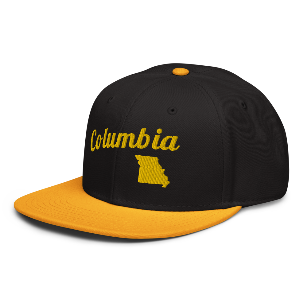 Columbia Missouri Two-Tone Snapback Hat - Bold Black & Yellow Edition