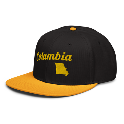 Columbia Missouri Two-Tone Snapback Hat - Bold Black & Yellow Edition