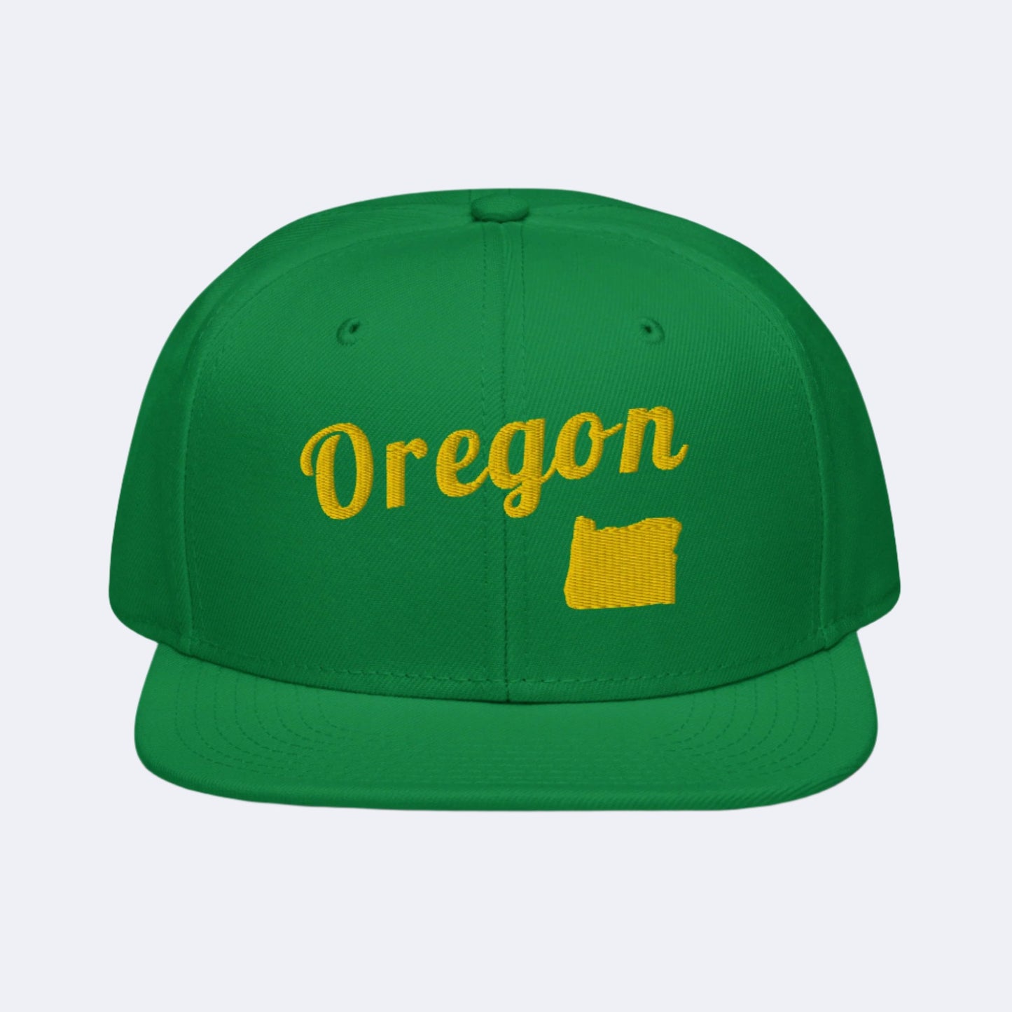 Oregon Green Snapback - 3D Puffy Yellow Embroidery Edition