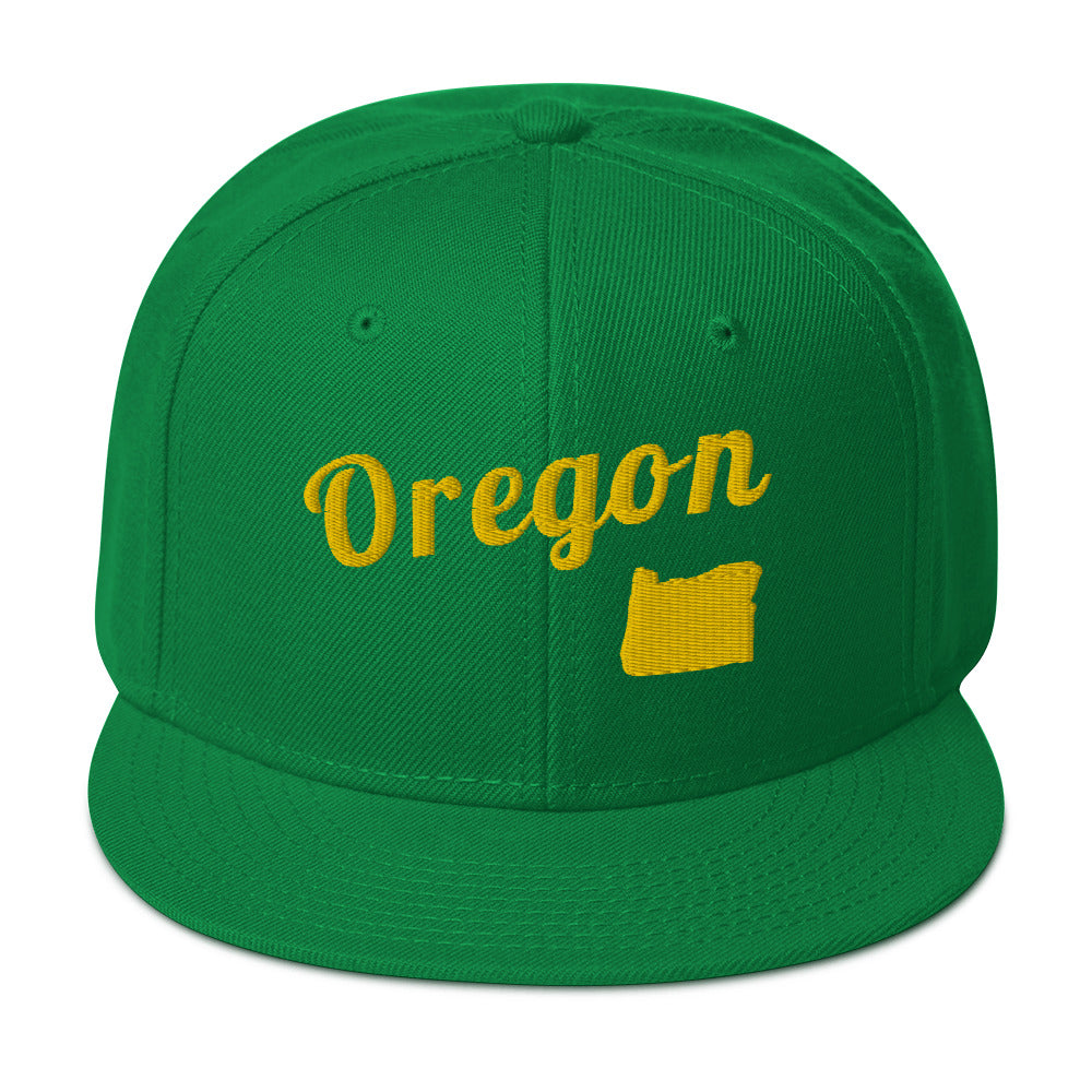 Oregon Green Snapback - 3D Puffy Yellow Embroidery Edition