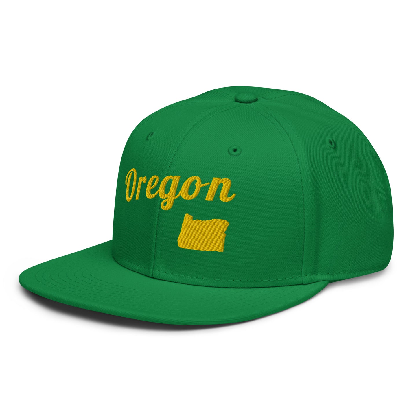 Oregon Green Snapback - 3D Puffy Yellow Embroidery Edition