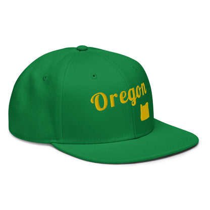 Oregon Green Snapback - 3D Puffy Yellow Embroidery Edition