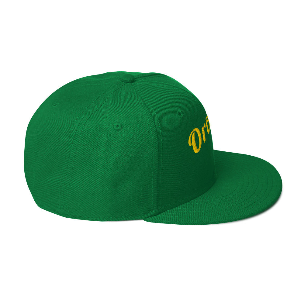 Oregon Green Snapback - 3D Puffy Yellow Embroidery Edition