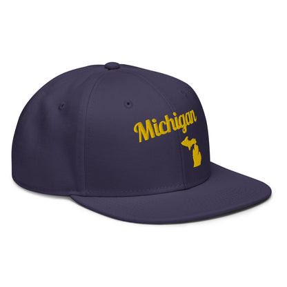 Michigan Blue Snapback - 3D Puffy Yellow Embroidery Edition