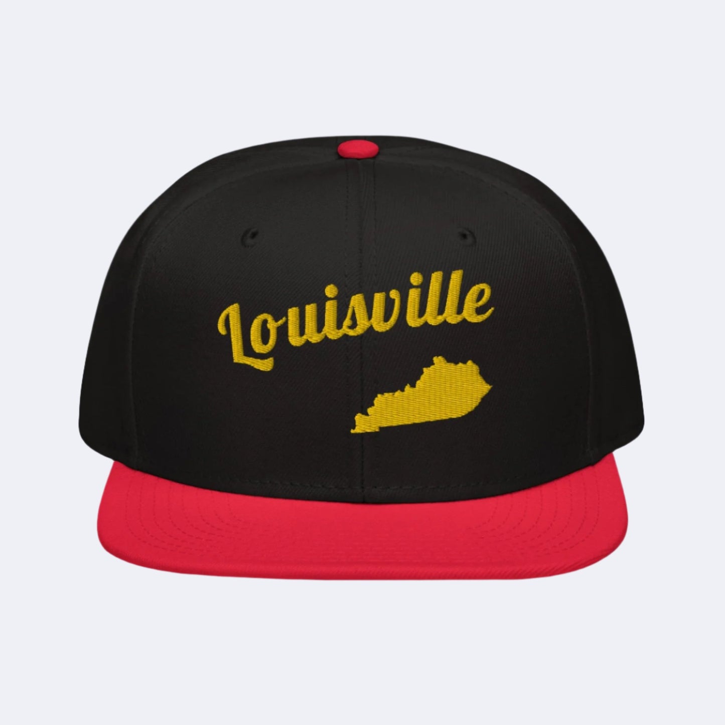 Louisville Red & Black Snapback - 3D Puffy Yellow Embroidery Edition