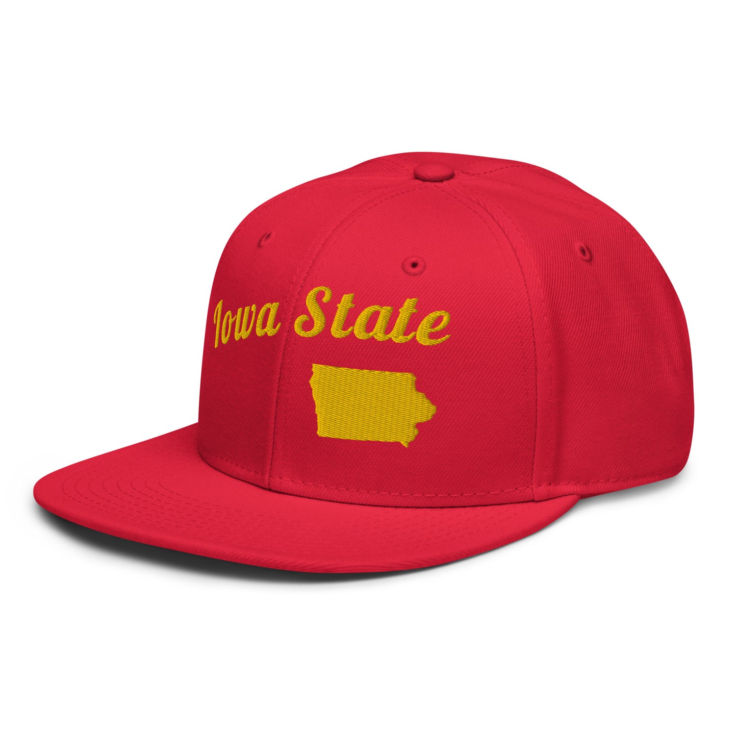 Iowa Red Snapback - 3D Puffy Yellow Embroidery Edition