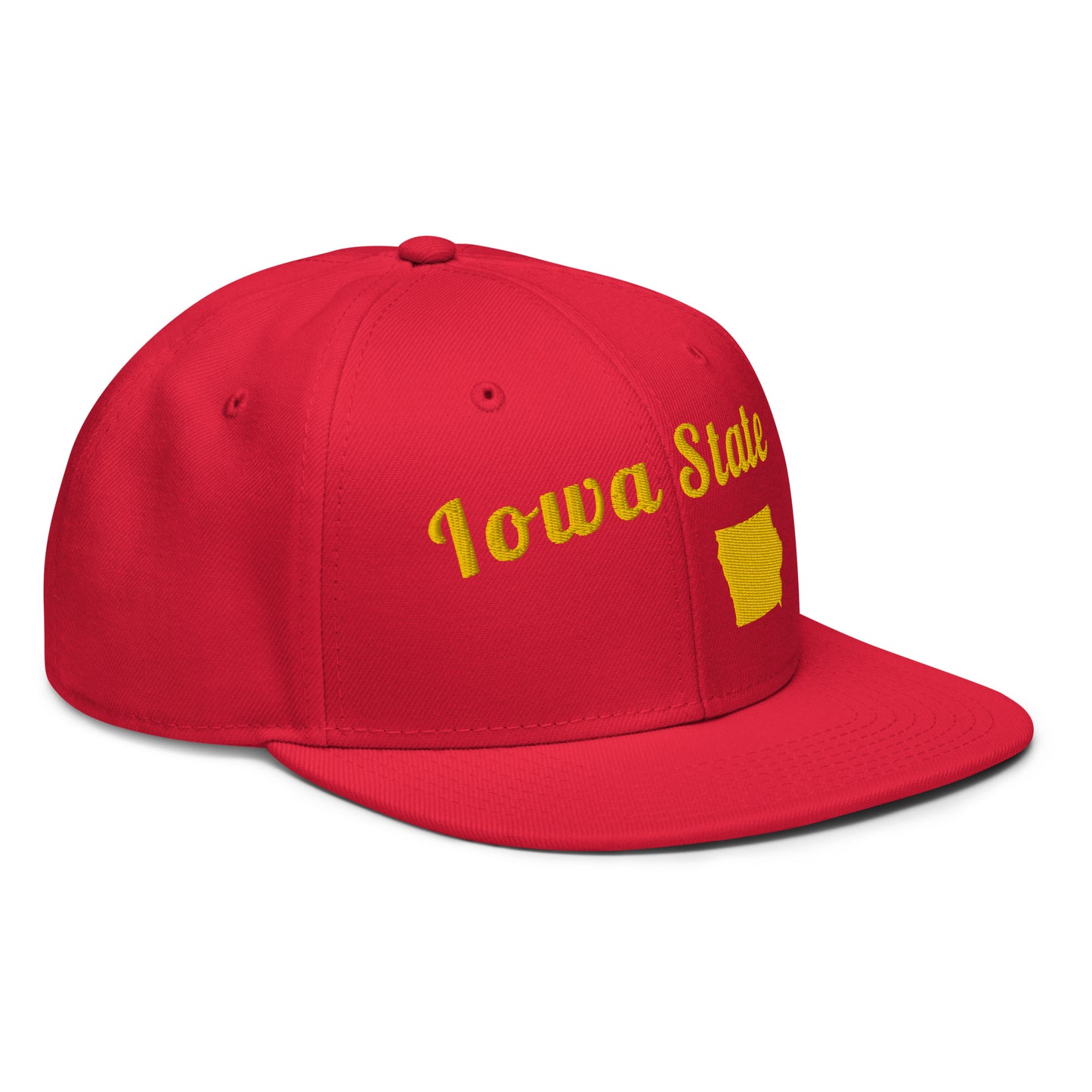 Iowa Red Snapback - 3D Puffy Yellow Embroidery Edition