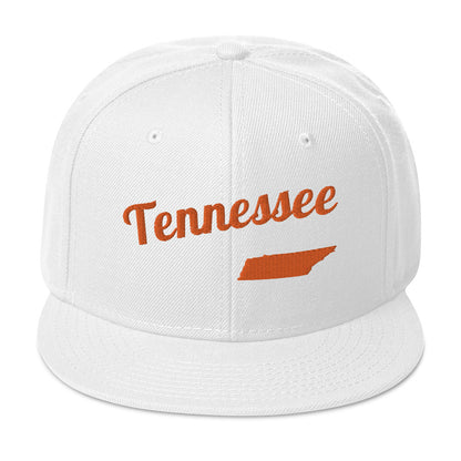 Tennessee White Snapback - Bold Orange Embroidery Edition