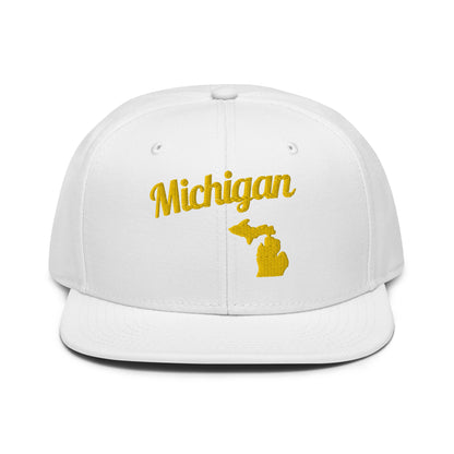 Michigan Blue Snapback - 3D Puffy Yellow Embroidery Edition