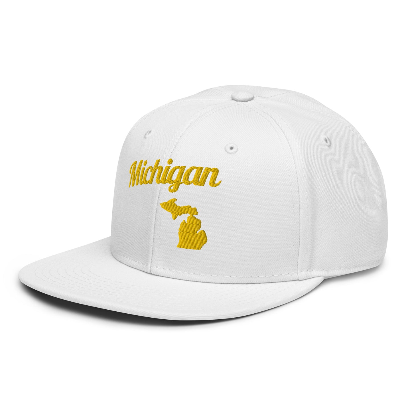 Michigan Blue Snapback - 3D Puffy Yellow Embroidery Edition