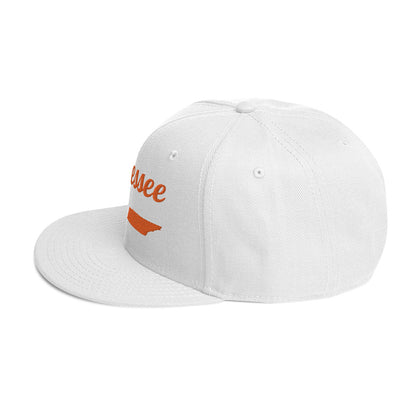 Tennessee White Snapback - Bold Orange Embroidery Edition