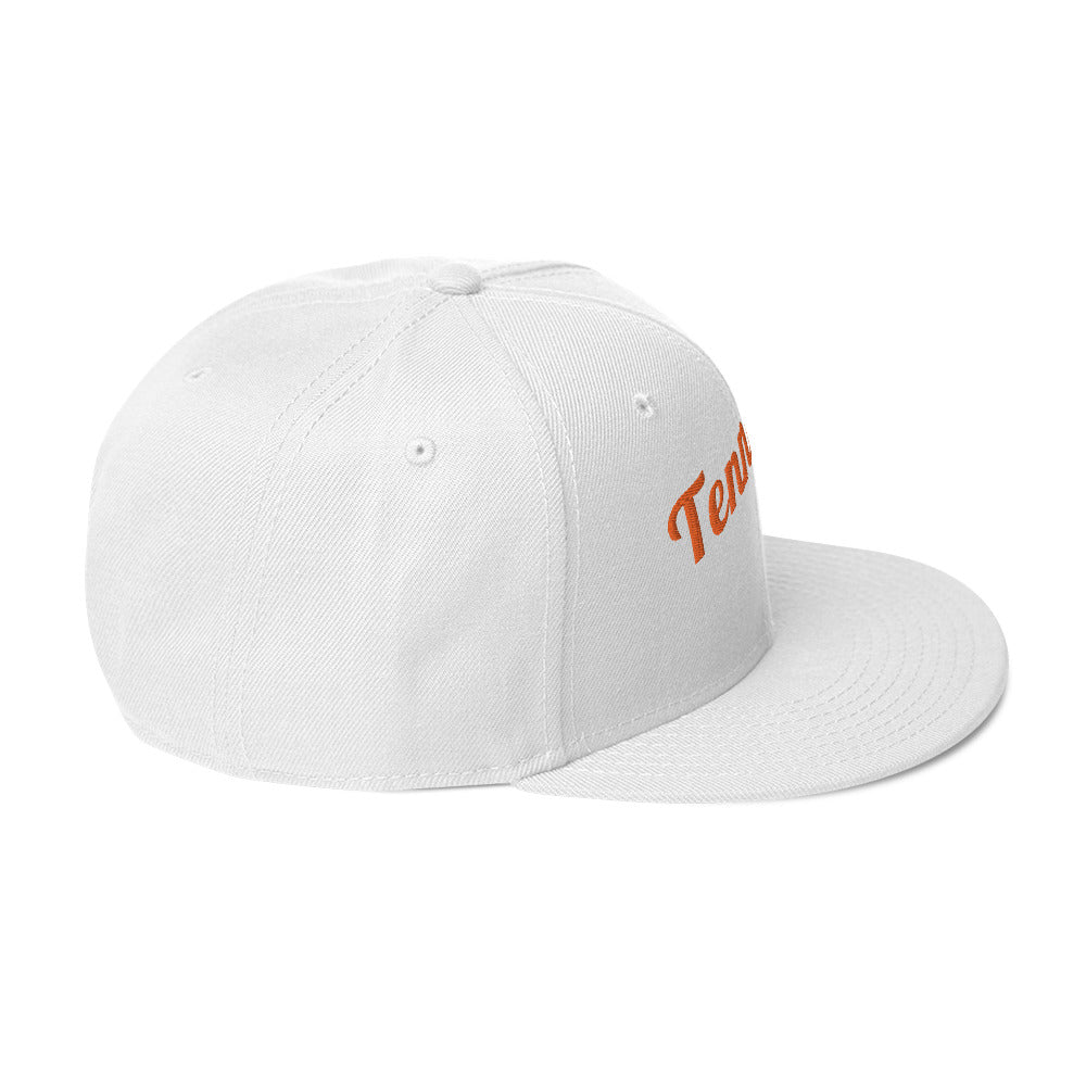 Tennessee White Snapback - Bold Orange Embroidery Edition